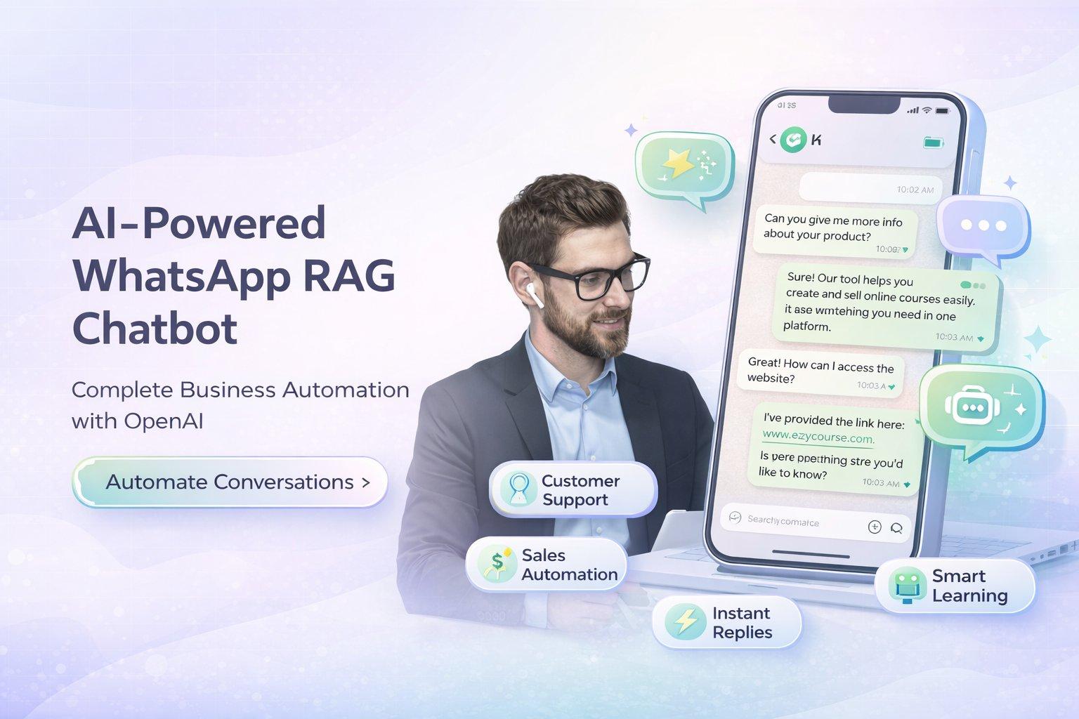 Complete business WhatsApp AI-Powered RAG Chatbot using OpenAI