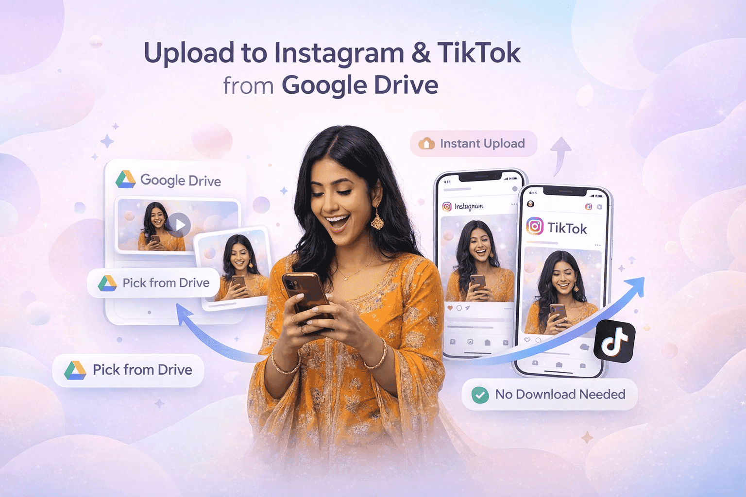 Upload to Instagram and Tiktok from Google Drive