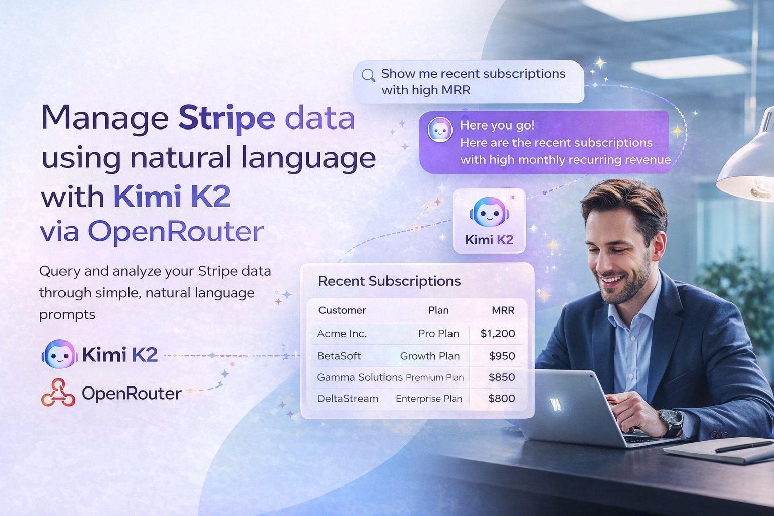 Manage Stripe data using natural language with Kimi K2 via OpenRouter