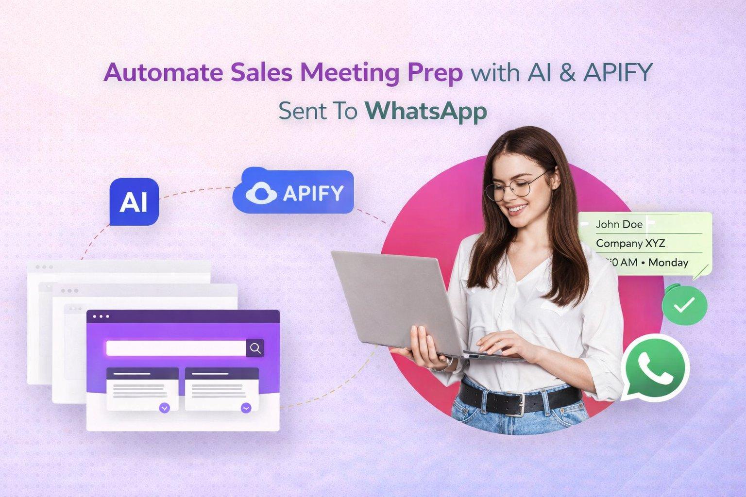 Automate Sales Meeting Prep with AI & APIFY Sent To WhatsApp