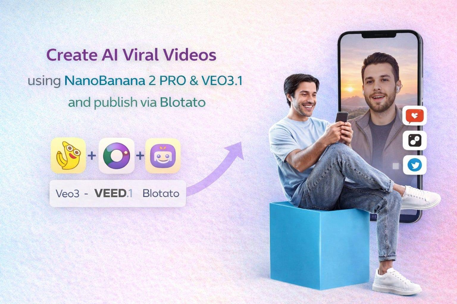 Create AI viral videos using NanoBanana 2 PRO & VEO3.1 and publish via Blotato