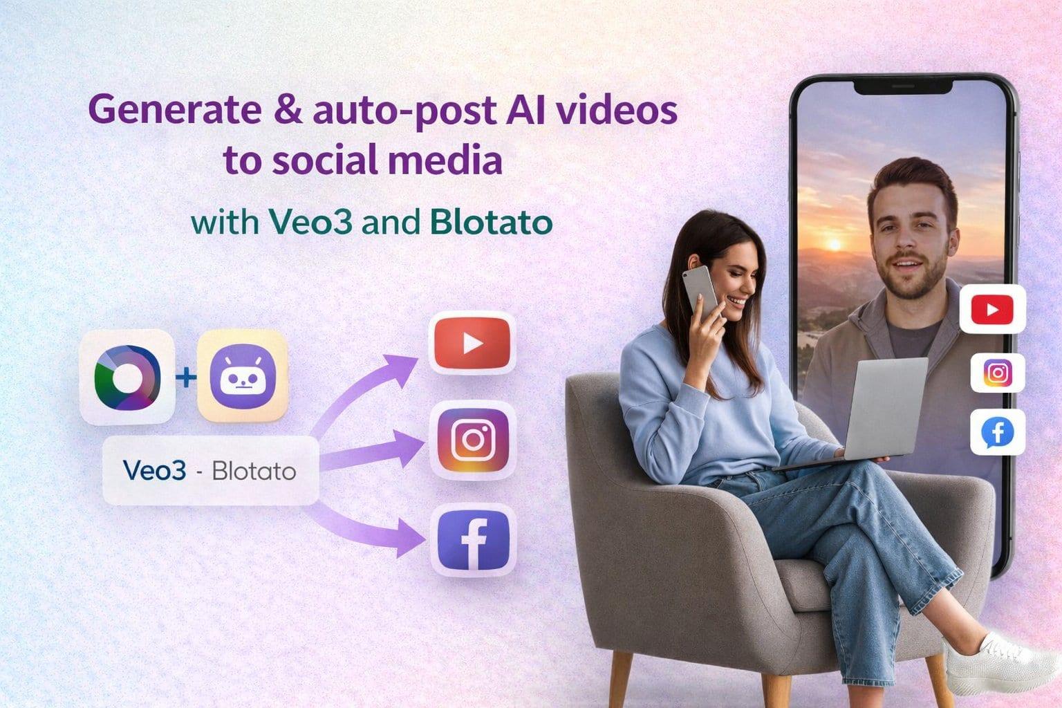 Generate & auto-post AI videos to social media with Veo3 and Blotato