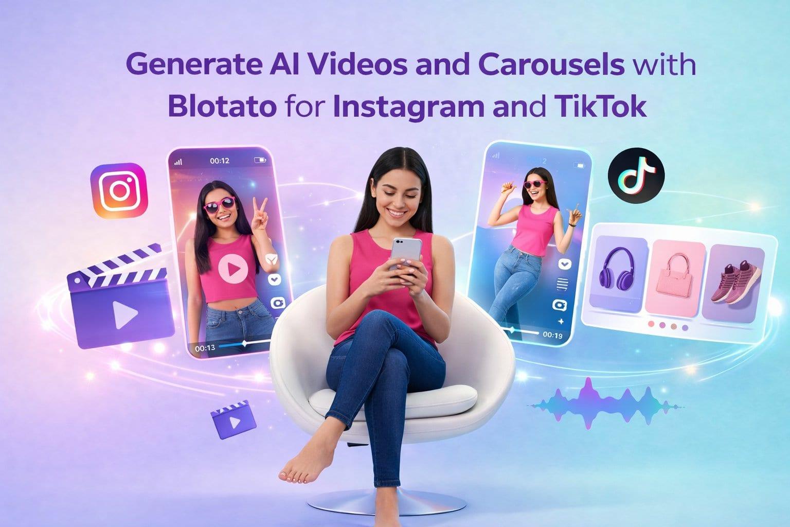 Generate AI videos and carousels with Blotato for Instagram and TikTok